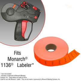 "Sale" Labels for Monarch 1136 Price Gun – 8 Rolls, 14,000 Pricemarking Labels – with Bonus Ink Roll