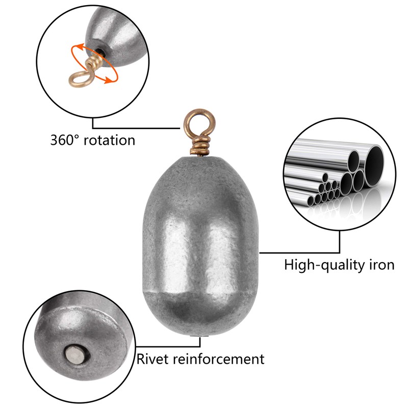 SHADDOCK Fishing Weights Kit 25pcs Iron Sinker Weights Bass Casting