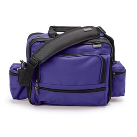 Hopkins Medical Products Mark V Shoulder Bag, HIPAA Compliant Lockable Zippers for Security, Adjustable Straps and Reinforced Bottom, Fold-Down Compartment for Easy Access, 13x11.25x7.5 inch, Purple