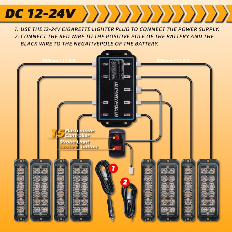 ELECHOI Sync Feature LED Strobe Light Kit - 8pcs With
