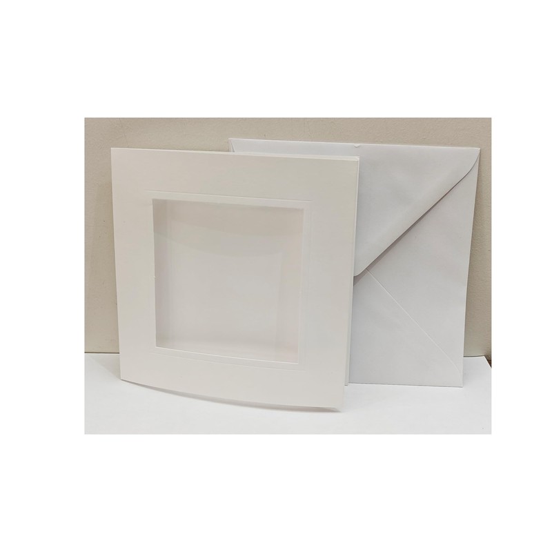 Habico Square White Aperture Cards & Envelopes-Pack 5-150mm x 150mm