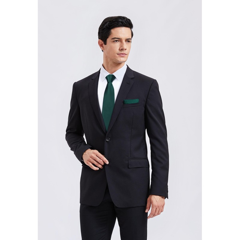 Enlision Men's Plain Ties and Pocket Square Set Classic Wedding