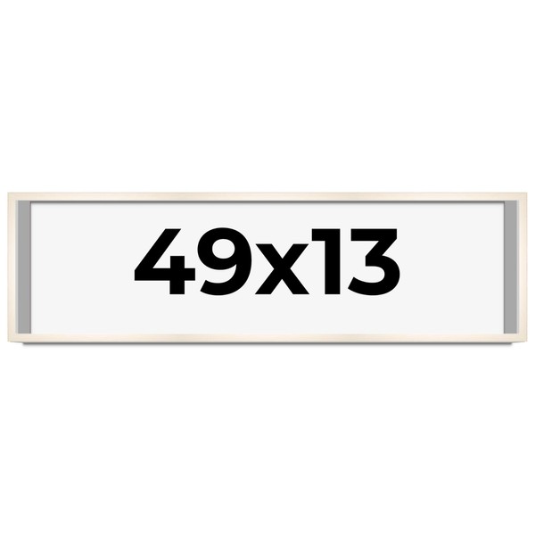 CountryArtHouse 49x13 Frame White Wash Solid Wood Picture Frame |