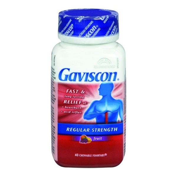 GAVISCON REGULAR STRENGTH CHEWABLES, FRUIT / 40TB