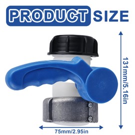 Nizirioo IBC Water Tank Universal Adapter: Container Flap Tap Stopcock 75 mm Hose Connection Outlet Tap IBC Container Outlet Control Valve for IBC Drain Tap Rain Butt Canister Container