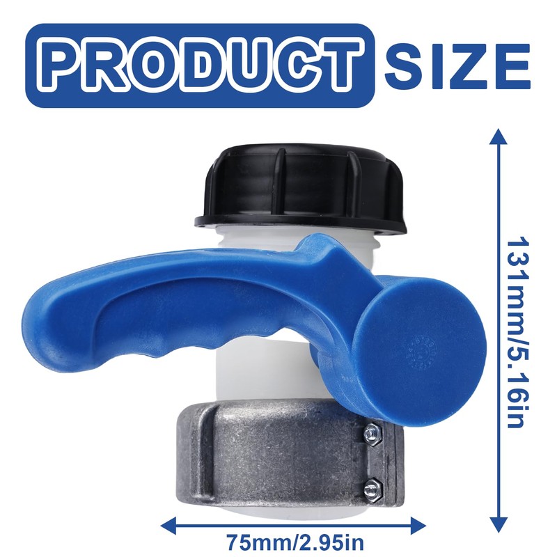 Nizirioo IBC Water Tank Universal Adapter: Container Flap Tap Stopcock