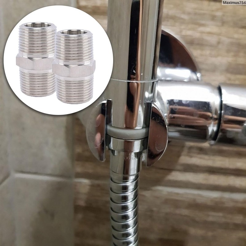 BZKSER Pack of 2 Shower Hose Adaptors Corrugated Pipe Extension