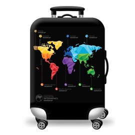 HENGBIRD Suitcase Protective Cover Elastic Suitcase Cover Dust-Proof Suitcase Cover Made of Polyester Suitcase Protective Cover Suitable for Size, multicoloured, Modernity