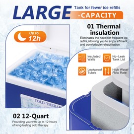 Cold Therapy Machine, Ice Therapy System for Shoulder and Knee After Surgery Recovery, Cryotherapy Freeze Kit for Knee Replacement, Large Capacity Ice Machine with Quiet Pump