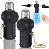 Light Socket to Plug Adapter (2 Pack), Both Sides Support