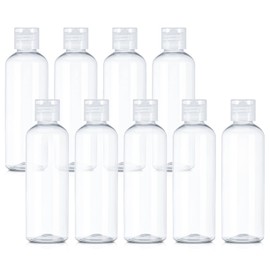 ALTcompluser Set of 10 Travel Bottles 100 ml Plastic Bottles Empty Flight Bottle Set Transparent Cosmetic Bottle Shower Gel Container for Air Travel, Business Trip, Shampoo, Lotion