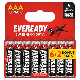 Eveready Super Heavy Duty Carbon Zinc AAA, 8 Pack
