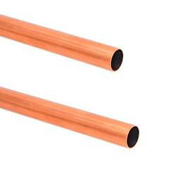 QuQuyi Copper Pipe 5/8" OD × 9/16" ID Seamless Round Copper Metal Tube (300mm), 2Pcs