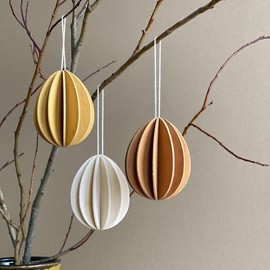 LOVI Set of 3 Wooden Eggs Golden Mix - 7 cm