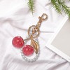 Cinsersr Keyring Beads, Cherry Pendant Key Fob Gold Bag Pendant,