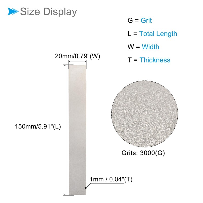 CoCud Diamond Whetstone Sharpening Stone, 3000 Grit 5.91" x 0.79"