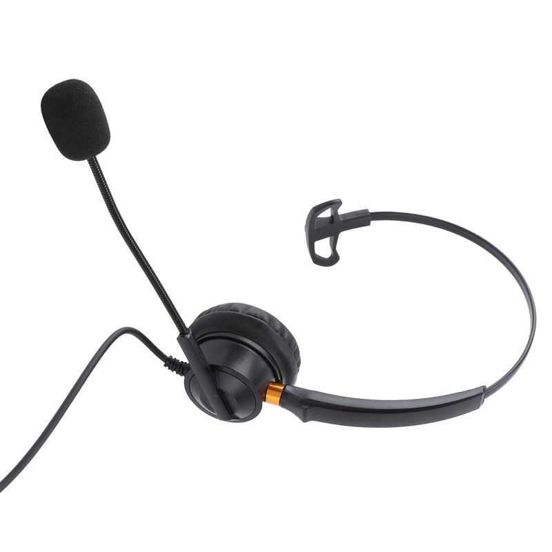 Telephone Headset with Noise Cancelling Microphone Black USB Corded Single