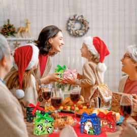 Nimbbex 24Pack Small Christmas Gift Bags Bulk, 4.5×4×1.8 Inches Mini Christma...