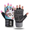 Weight Lifting Workout Gloves Women Men Crossfit with Wrist Wraps