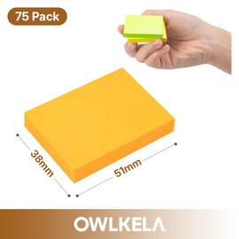 OWLKELA 1800 Blatt Haftnotizen, 38 * 51mm Klebezettel Klein, Sticky Notes Set, Haftnotizzettel, Selbstklebende Notizzettel Bunt zum Markieren und Hervorheben von Seiten, Repositionierbar (8 Farben)
