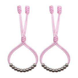 LAMIBEE Pack of 2 Bracelet for Golf Glove, Golf Stroke Counter, 10 Stainless Steel Bead Counter for Gloves, Stroke Count Resizable Easy to Adjust Golf Round Scoring Tracker Accessory (Pink)