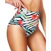Tempt Me Women's Floral High Waisted Bikini Bottom Full Coverage