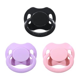 Landofgenie Adult Size Dummy Large Teat Shield Dummy Pack of 3 Black + Pink + Purple Bone Shape