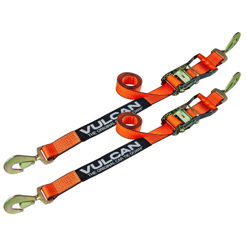 VULCAN Car Tie Down with Twisted Snap Hooks - 2