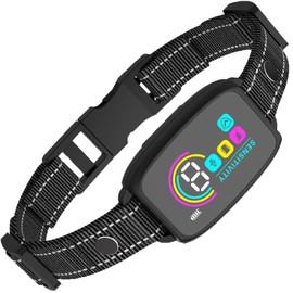 FHKPET Bark Collar, Dog Bark Collar for Large Medium Small Dogs, Smart Barking Collar, Effective Anti Bark Collars for Dogs, Automatic Bark Collar Adjustable Beep Vibration Modes & 8 Sensitivity Black