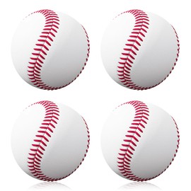 BGCCWJ 9 Inch Baseballs,4Pcs Blank Standard Baseball Balls,PVC Rubber Leather Hand Stitched Ball,Youth Outdoor Sports High Elastic Training Hard Ball,Soft Baseball for Team Practice,Games,Autograph