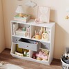 LALFPET 3-Tier Kids Bookshelf with 4 Cubby & 3 Removable