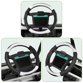 10L0L 14 Inch Golf Cart Steering Wheel Covers for Yamaha, Club Car DS&Precedent, Upgraded Microfiber Anti-Slip Steering Wheel Cover with Pu Leather