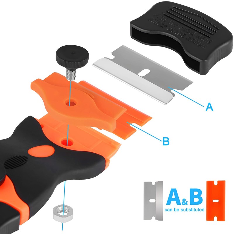 RZMZBY RZMZBY Ceramic Hob Scraper with 20 Blades, Premium Ceramic