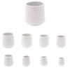 25mm Rubber Feet, White Tube End Caps, Pack of 4