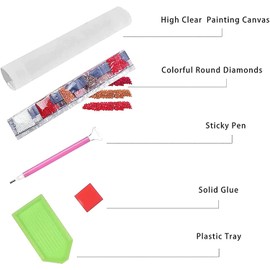 PAMMUQ DIY 5d Love Diamond Art Painting Kit for Adults Brown Flag Dog German Shepherd Round Full Drill Craft Diamond Art Painting Canvas for Home Wall Decor40*50