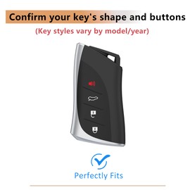 for Lexus Leather Key Fob Cover with Keychain,Leather Key Case Full Protector Compatible with ES LS LC UX NX RX GX TX LX (RED)