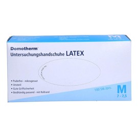 DOMOTHERM Non-Sterile Latex Gloves M White Pack of 100