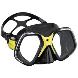 MARES Unisex Adult Chroma Up Comfortable Scuba Diving Mask with Silicone Face Piece, Yellow/Black/Black