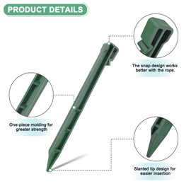 M METERXITY 10-Pack Landscape Edging Garden Stakes, 10 Inch Plastic Landscape Anchoring Spikes Yard Stakes for Landscape Edging Rolls/Weed Barriers/Garden Liners [Green]