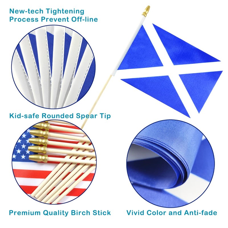 Newperlite Scotland Stick Flag Small Scottish Mini Hand Held Flags