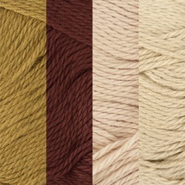BambooMN JubileeYarn Cotton Select Yarn - Sport Weight - 50g/Skein - Shades of Brown - 4 Skeins