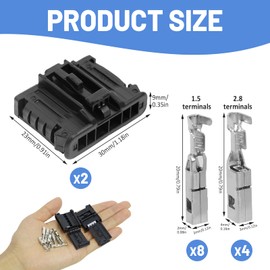 Greacesrio Set of 2 Rear Light Wiring Harness Plug 6 Pin, Rear Lights Repair Plug Set with 12 Connection Terminals, Car Lamp Socket 12 V Compatible with 207, 307, 308 and C2, C3, C4