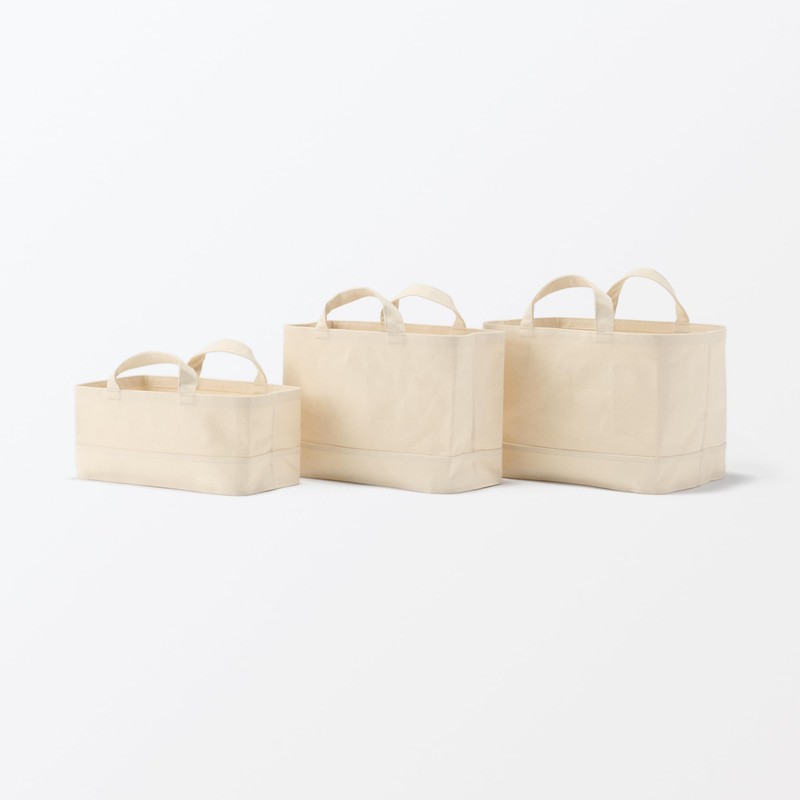 Muji 23089999 Cotton Canvas Soft Box with Handle, Slim, Small,