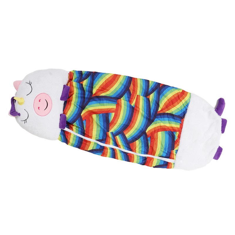 Kids Sleeping Bag Cartoon Animals Soft Plush Wearable Foldable Prevents