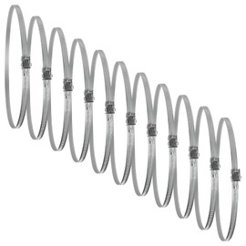 8" Inch Ducting Clamp - 10 Pieces of Adjustable Galvanized Steel Duct Hose Clamps with Worm Gear - Wide Diameter Range Fastener for Flexible Ducting (Pack of 10)