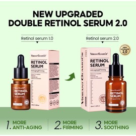 VIBRANT GLAMOUR 1% Retinol in Squalane Serum for Face, Anti-Aging with Hexapeptide Ceramide Moisturizer Reduce Wrinkles & Fine Lines, 1.02 fl.oz