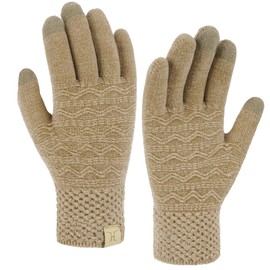 Bequemer Laden Touchscreen Gloves Women's Winter Warm Chenille Winter Gloves Knitted Gloves with Elastic Cuff Women Gift, khaki