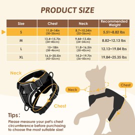GlasFlength Cat Harness with Lead, Escape Proof, Cat Lead with Harness for Cats, Adjustable Cat Harness Set, Cat Harness, Soft Harness for Cats with Reflective Stripes (Black-S)