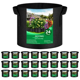JNYONG 24-Pack 10 Gallon Thickened Non-Woven Grow Bags, Aeration Fabric Pots with Handles