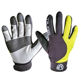 Tilos 1.5mm Tropical Dive Gloves Stretchy Mesh with Amara Leather for Snorkeling, Kayaking, Water Jet Skiing, Sailing, Scuba Diving, Rafting (Yellow, 2XS)